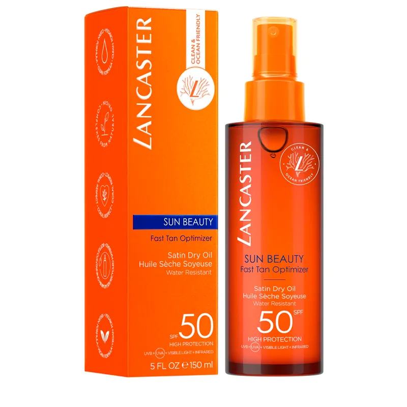 SOL T-M BODY SATIN SHEEN OIL SPF50 - LANCASTER | ESENNIA