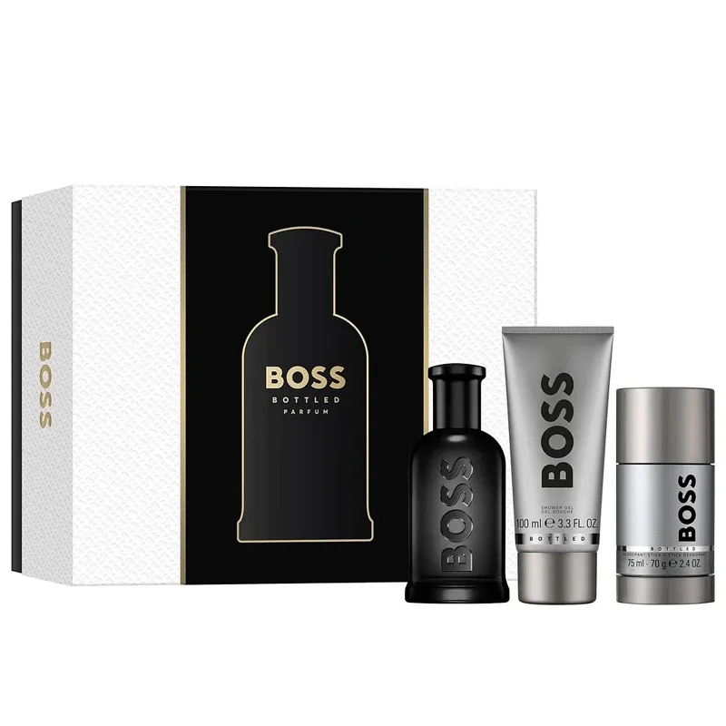 SET BOSS BOTTLED MEN PARFUM 100ML+DEO+SG100 ML | ESENNIA