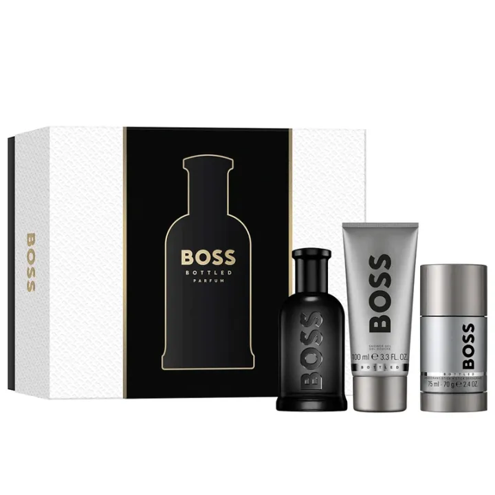 SET BOSS BOTTLED MEN PARFUM 100ML+DEO+SG100 ML | ESENNIA