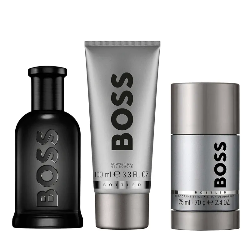 SET BOSS BOTTLED MEN PARFUM 100ML+DEO+SG100 ML | ESENNIA